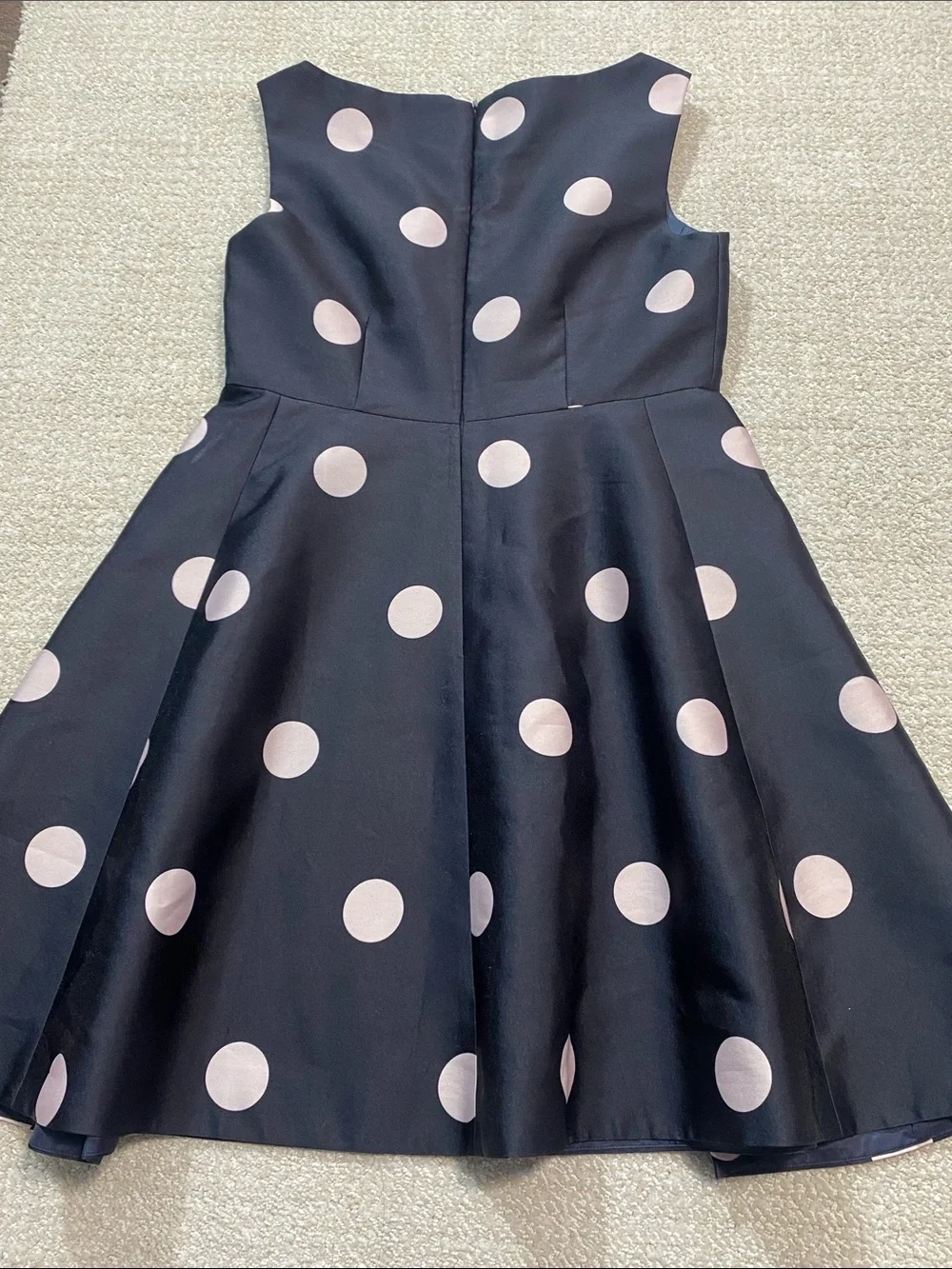 kate spade Black Midi Dress with Pink Polka Dots Size 8